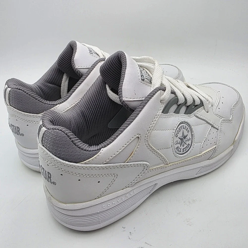 Retro Converse Mens Sneakers 8.5  Court Low White Gray Shoes 80s 90s - Picture 4 of 16